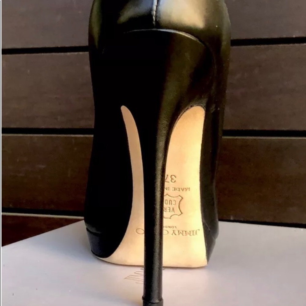 ❤️Gorgous JIMMY CHOO Calf Leather Black 37.5❤️ - Picture 4 of 7